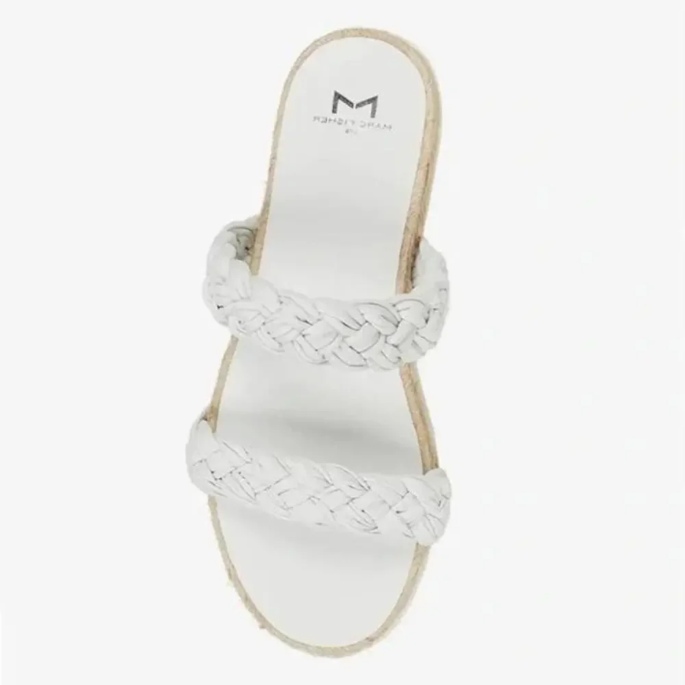 Marc Fisher Jaimee White Braided Espadrille Sandal